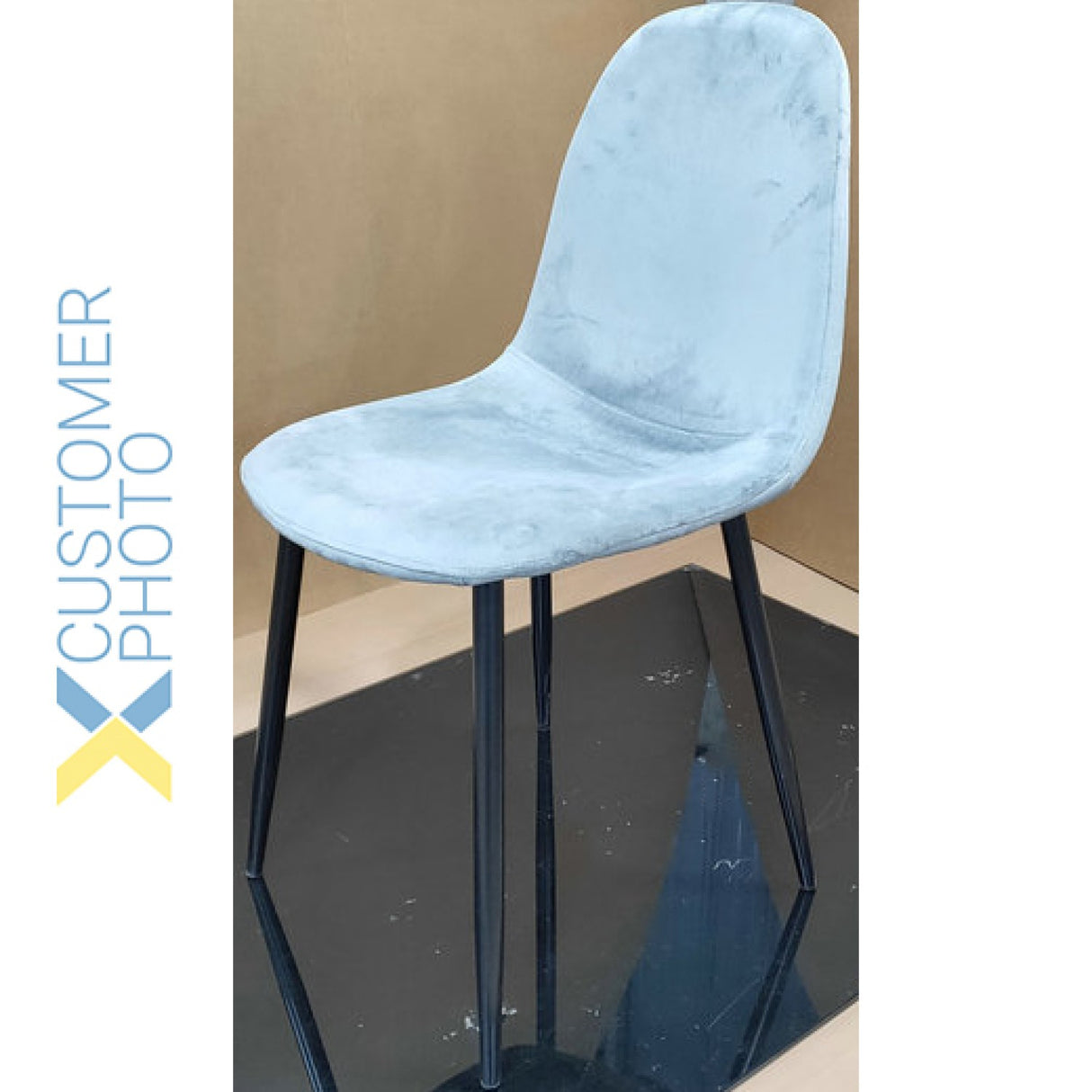 Velvet Dining Chair Light Grey |  Ww088 Lightgrey