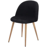 Velvet Dining Chair Black &Amp; Wood |  Ww095