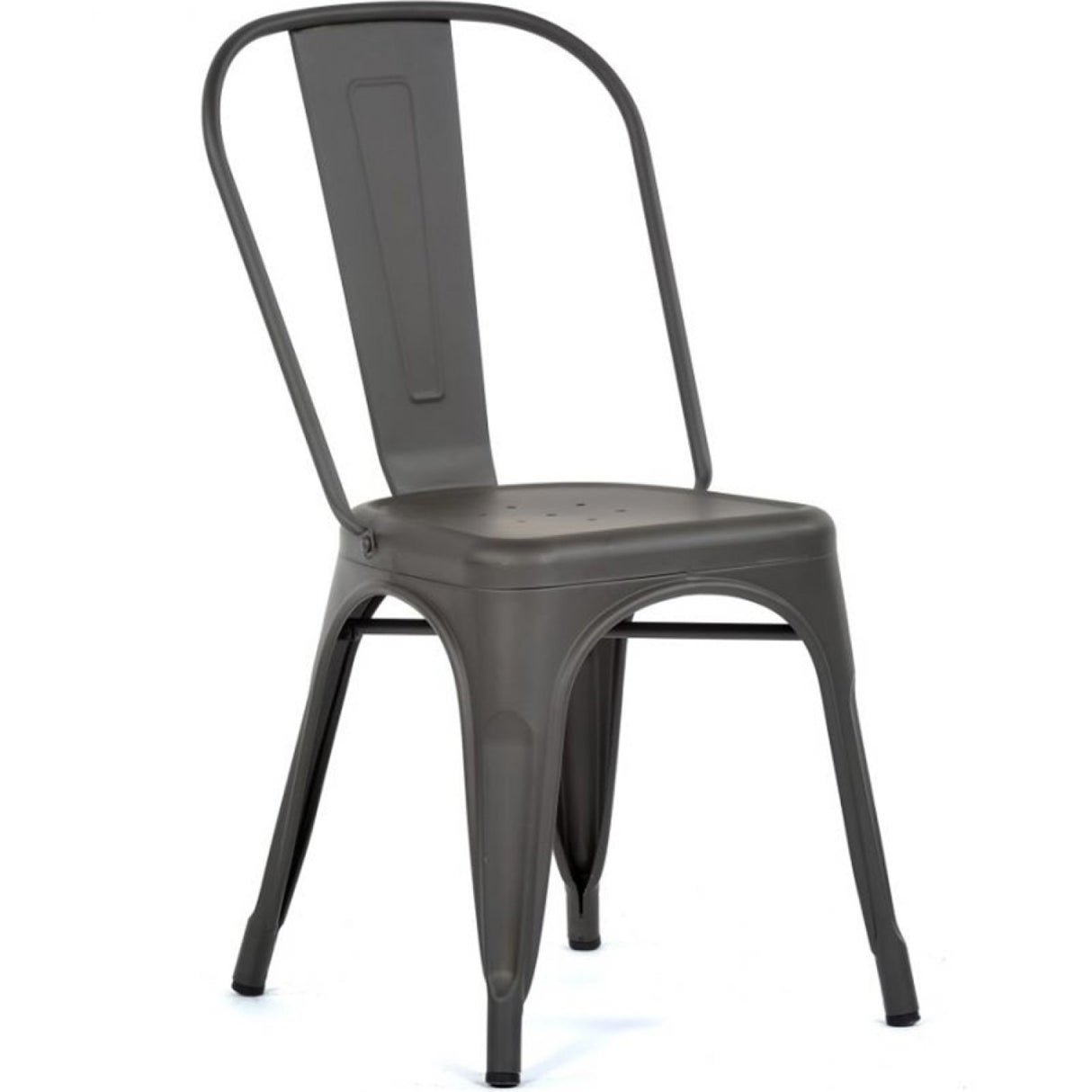 4pcs Bistro Dining Chair Steel Dark Grey Indoors | Ww60 G