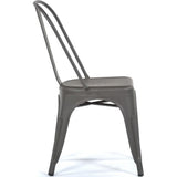 4pcs Bistro Dining Chair Steel Dark Grey Indoors | Ww60 G