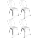 4pcs Bistro Dining Chair Steel White Indoors | Ww60 W