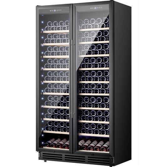 B GRADE Commercial Dual Zone Double Door Wine Fridge 218 bottles 710L Black |  YC710B B GRADE