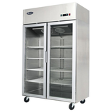 Atosa YCF9402GR Slimline Double Glass Door Upright Fridge 900ltrs