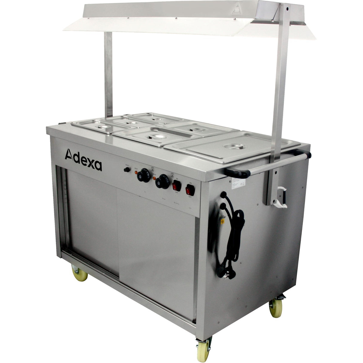 Mobile Bain Marie top Hot Cupboard with Heated Sneeze Guard |  YH3W