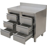Commercial Stainless Steel Cabinet With 6 Drawers 1000×600×900mm | Yl4 Ds106 A
