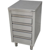 Commercial Stainless Steel Cabinet With 4 Drawers 500×600×900mm | Yl4 Ds56
