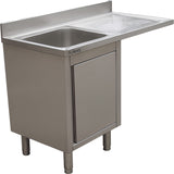 Stainless Steel Single Bowl Sink Unit With Right Drainer &Amp; Cabinet 1200×700×950mm | Ylc127 Sbl1
