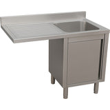 Stainless Steel Single Bowl Sink Unit With Left Drainer &Amp; Cabinet 1200×600×950mm | Ylc126 Sbr1