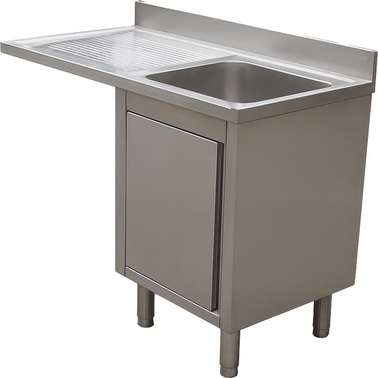 Stainless Steel Single Bowl Sink Unit With Left Drainer &Amp; Cabinet 1200×700×950mm | Ylc127 Sbr1