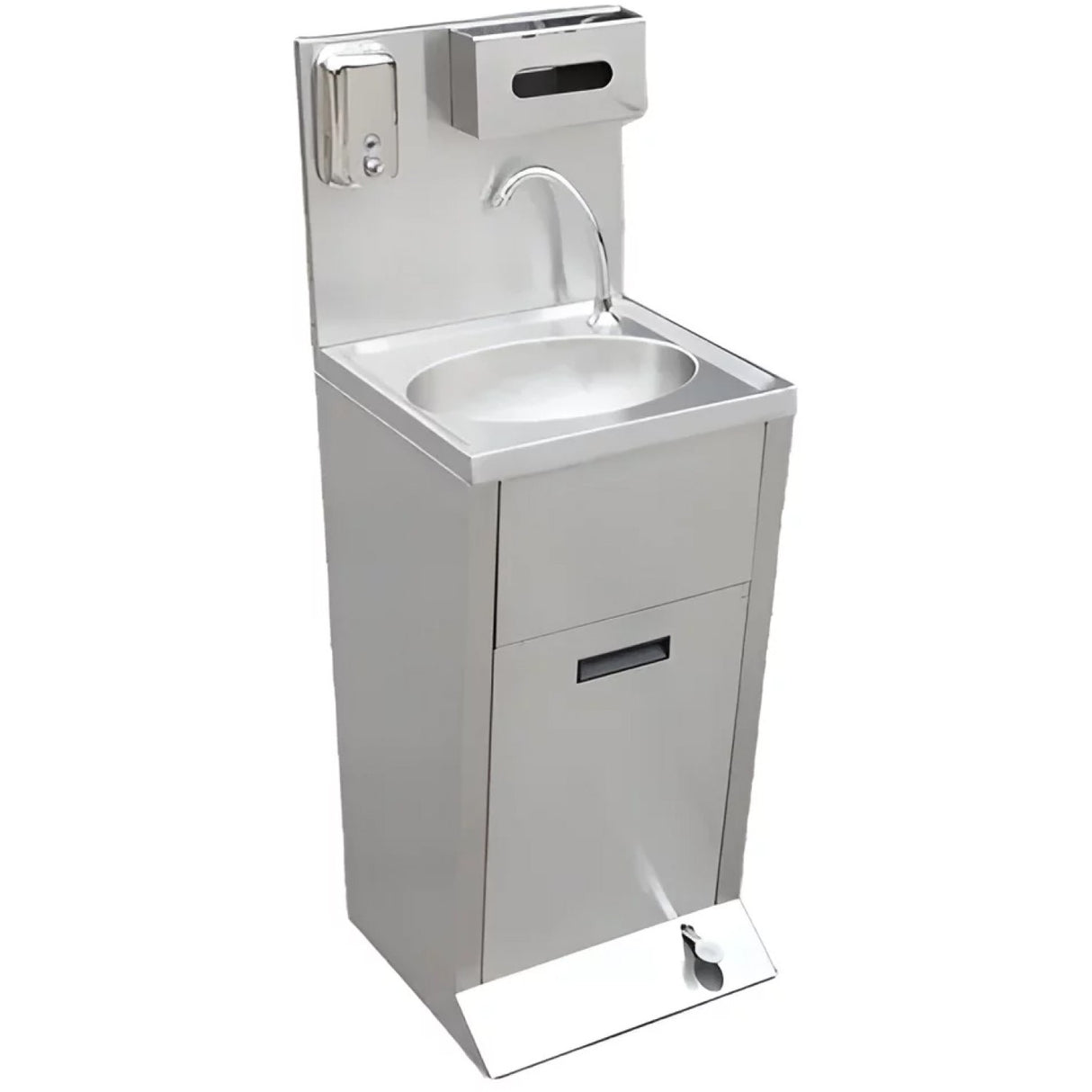 Stainless Steel Foot Operated Hand Wash Sink With Dispenser Panel 430x400x1250mm | Yls46 H