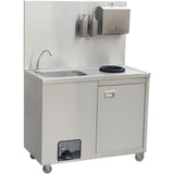 Mobile Stainless Steel Hygiene Station With Pedal Faucet &Amp; Waste Bin 1000x500x1350mm | Ylsyt105