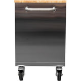 Widebody Heavy Duty Stainless Steel Rolling Tool Chest With Wooden Worktop 17 Drawers 1978x610x1000mm Silver | Yzm106