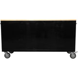 Widebody Heavy Duty 72&Quot; Steel Rolling Tool Chest With Wooden Worktop 17 Drawers 1978x610x1000mm Black | Yzm108