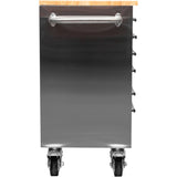Heavy Duty 48&Quot; Stainless Steel Rolling Tool Chest With Wooden Worktop 10 Drawers 1369x486x909mm Silver | Yzm122
