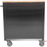 Heavy Duty 30&Quot; Stainless Steel Rolling Tool Chest With Wooden Worktop 6 Drawers 835x485x877mm Silver | Yzm130