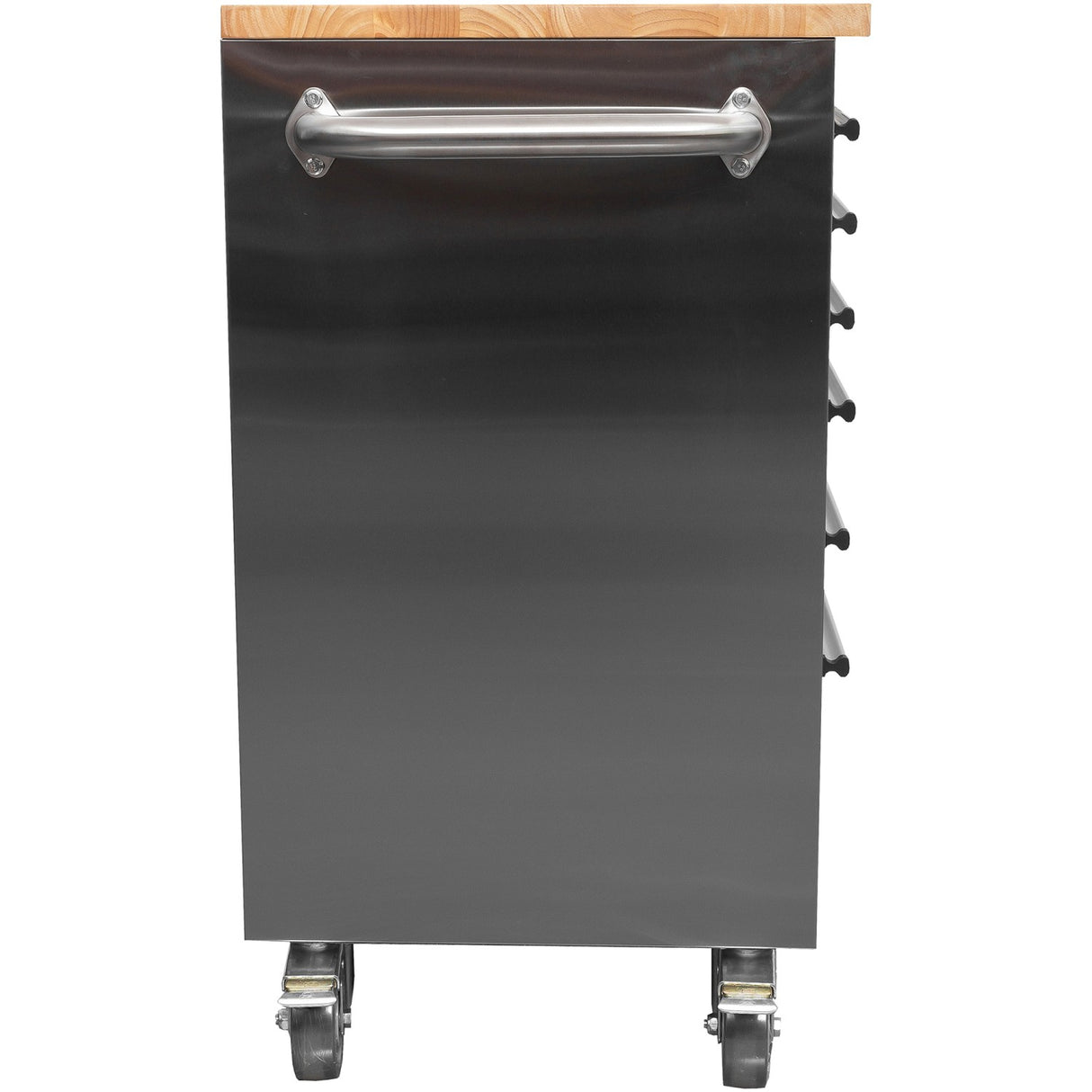 Heavy Duty 30&Quot; Stainless Steel Rolling Tool Chest With Wooden Worktop 6 Drawers 835x485x877mm Silver | Yzm130