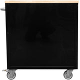 Heavy Duty 30&Quot; Steel Rolling Tool Chest With Wooden Worktop 6 Drawers 835x485x877mm Black | Yzm132