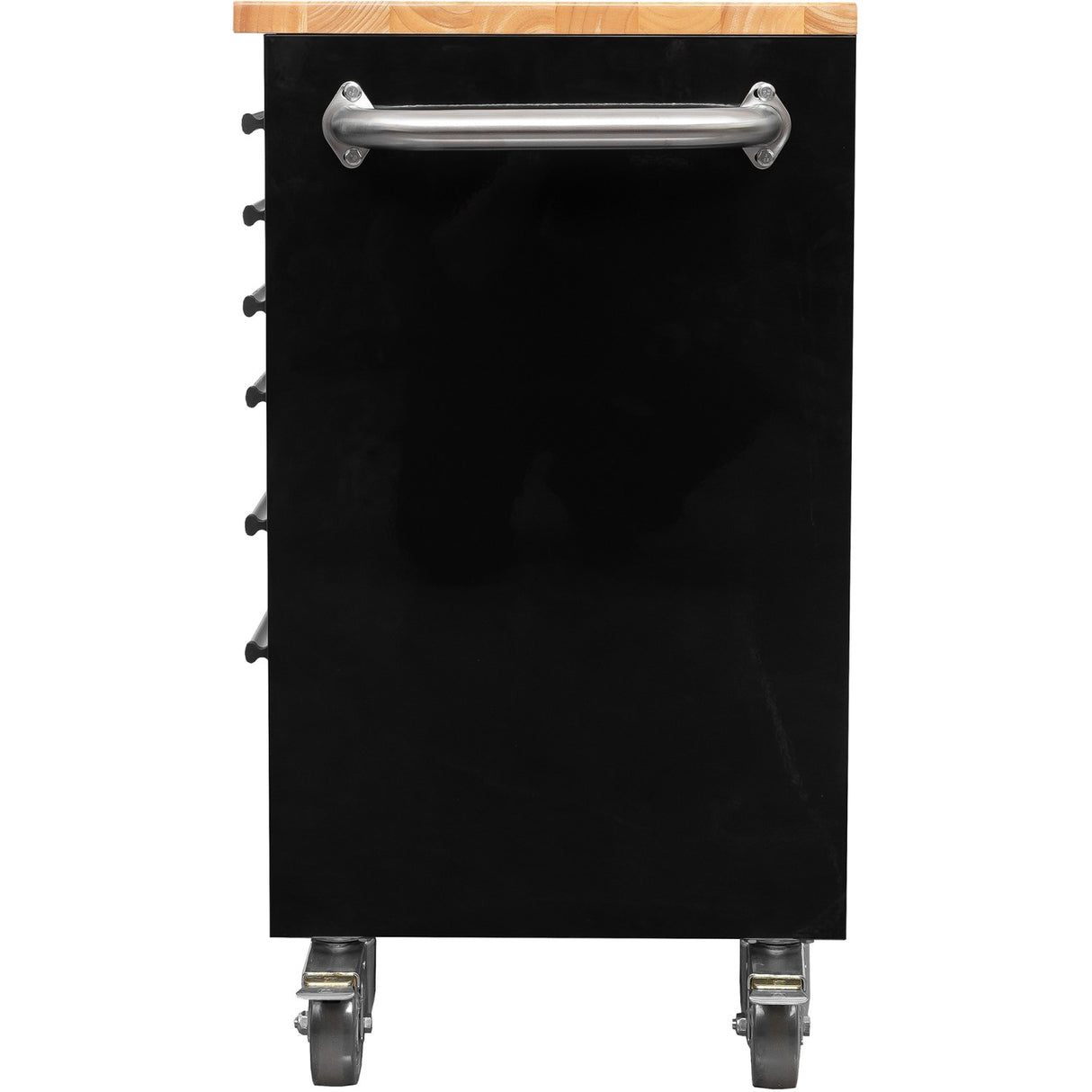 Heavy Duty 30&Quot; Steel Rolling Tool Chest With Wooden Worktop 6 Drawers 835x485x877mm Black | Yzm132