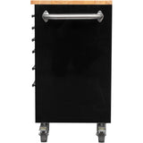 Heavy Duty 30&Quot; Steel Rolling Tool Chest With Wooden Worktop 6 Drawers 835x485x877mm Black | Yzm132