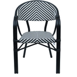 Bistro Teslin Chair Double Tube Aluminium Black &Amp; White |  Zf3004 Cblack