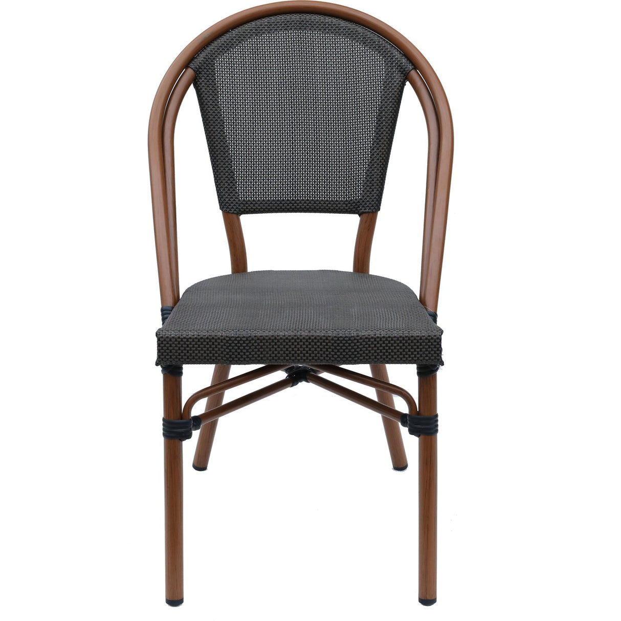 Bistro Teslin Chair Aluminium Brown &Amp; Wood |  Zf3006 Cwood