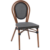 Bistro Teslin Chair Aluminium Brown &Amp; Wood |  Zf3007 Cbrownwood