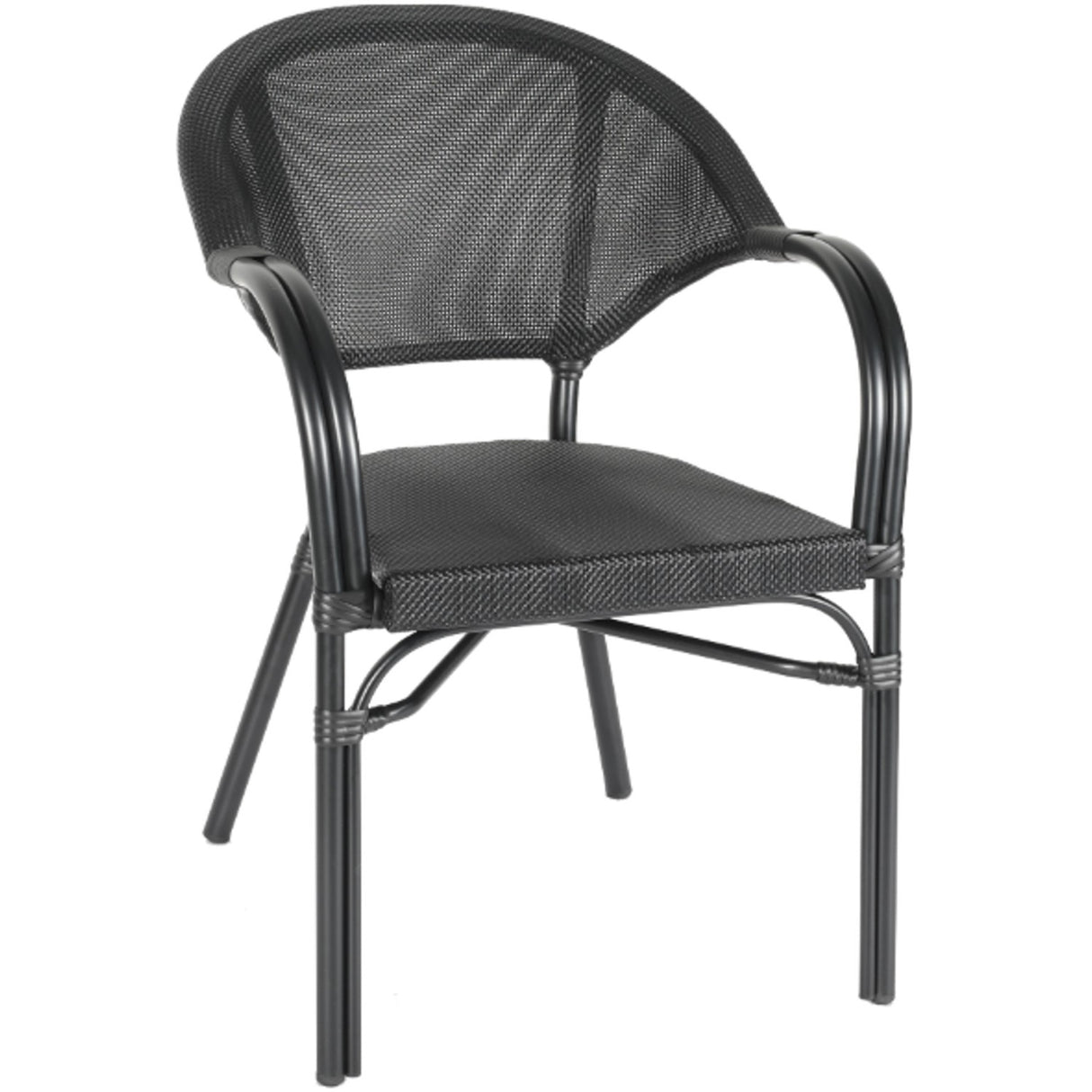 Bistro Teslin Chair Double Tube Aluminium Black |  Zf3022 Cblack