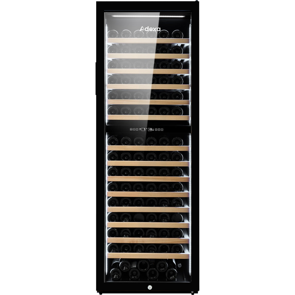 Commercial Dual Zone Wine Cooler 450 Litres 188 Bottles Glass Door 14 Shelves 598x701x1772mm| Zsb459