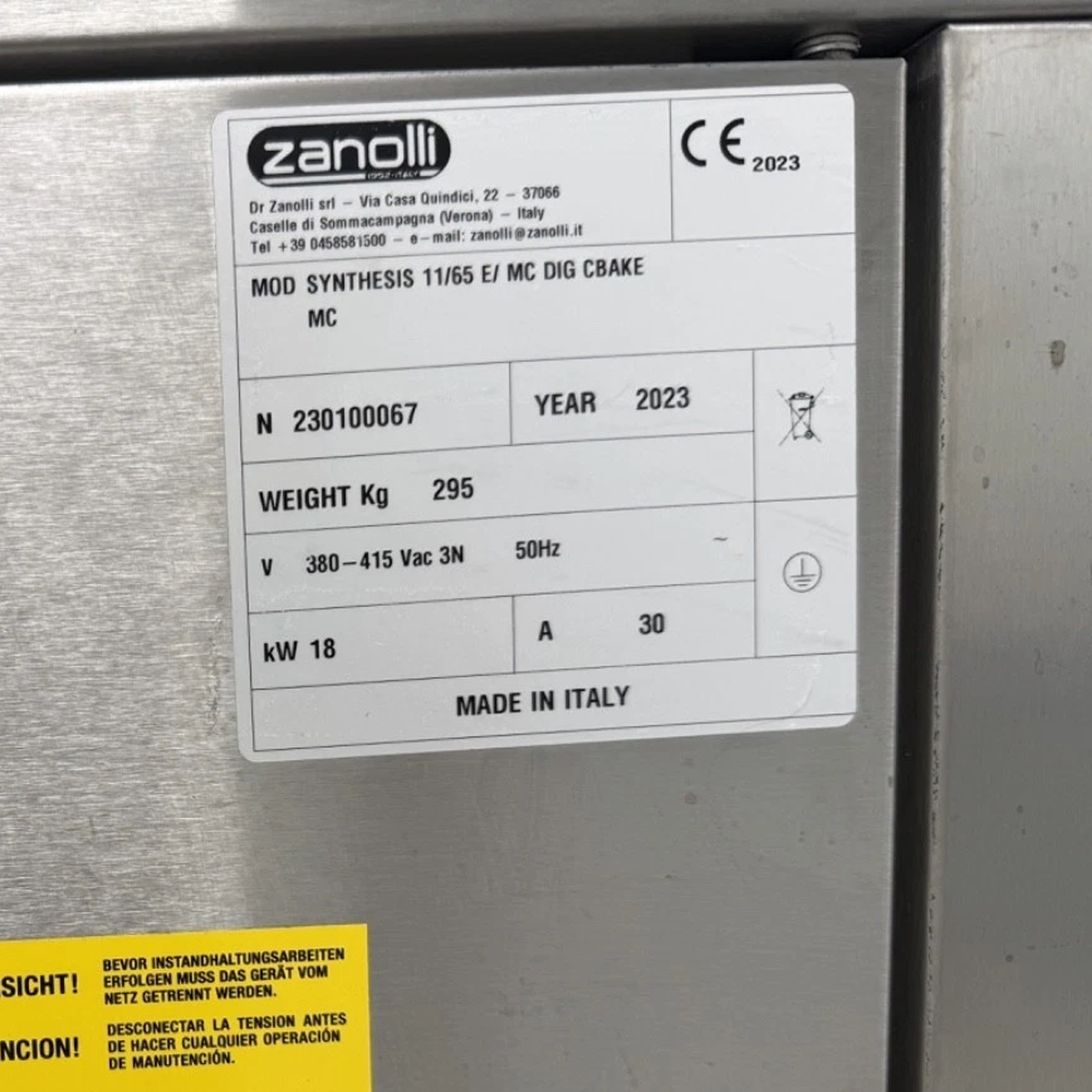 Zanolli 26" Electric 11/65 Conveyor Oven 3 Phase 2023 Model - Refurbished