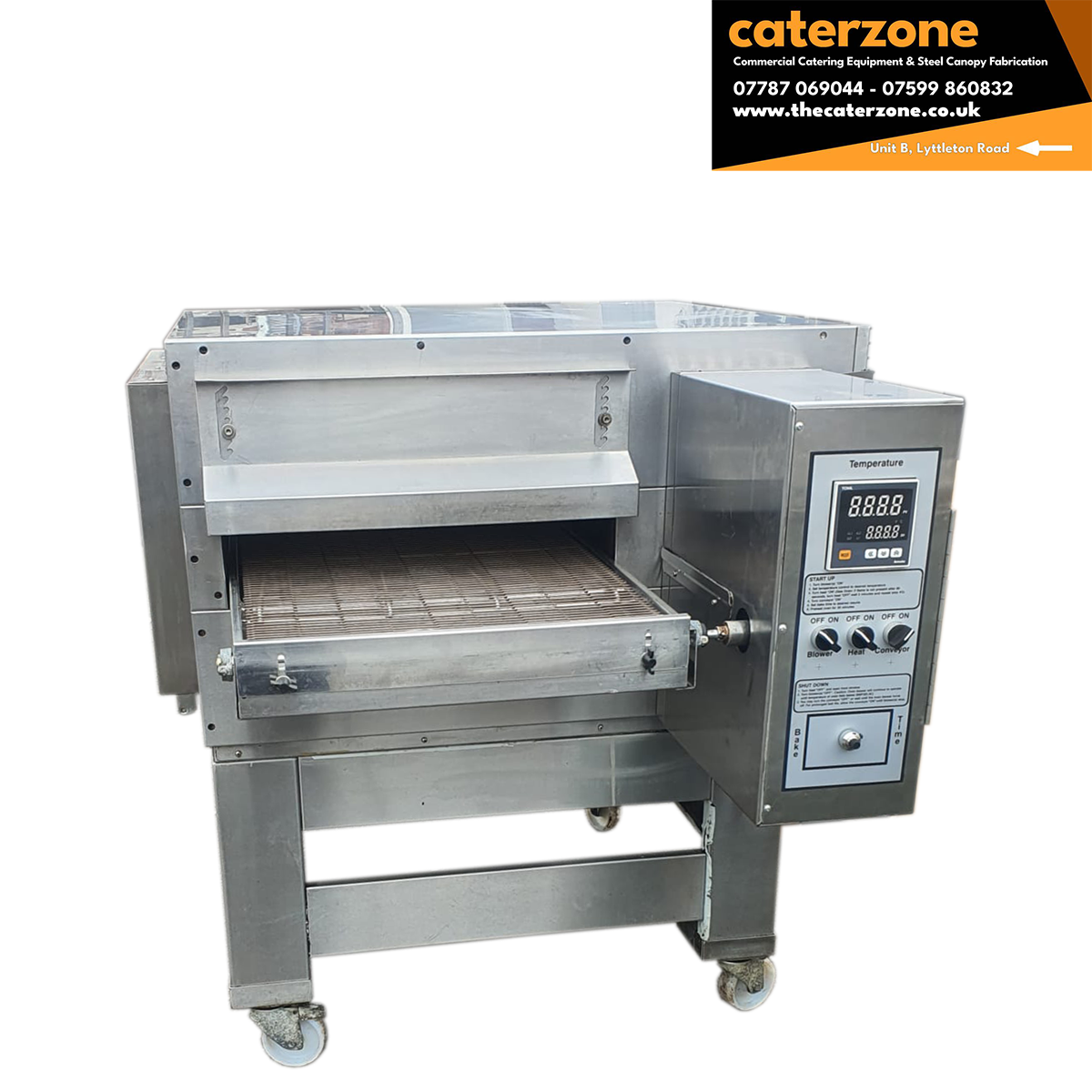 Zanolli Pizza Oven 20" Gas Conveyor Oven 50cm Belt Black Head - Refurbished