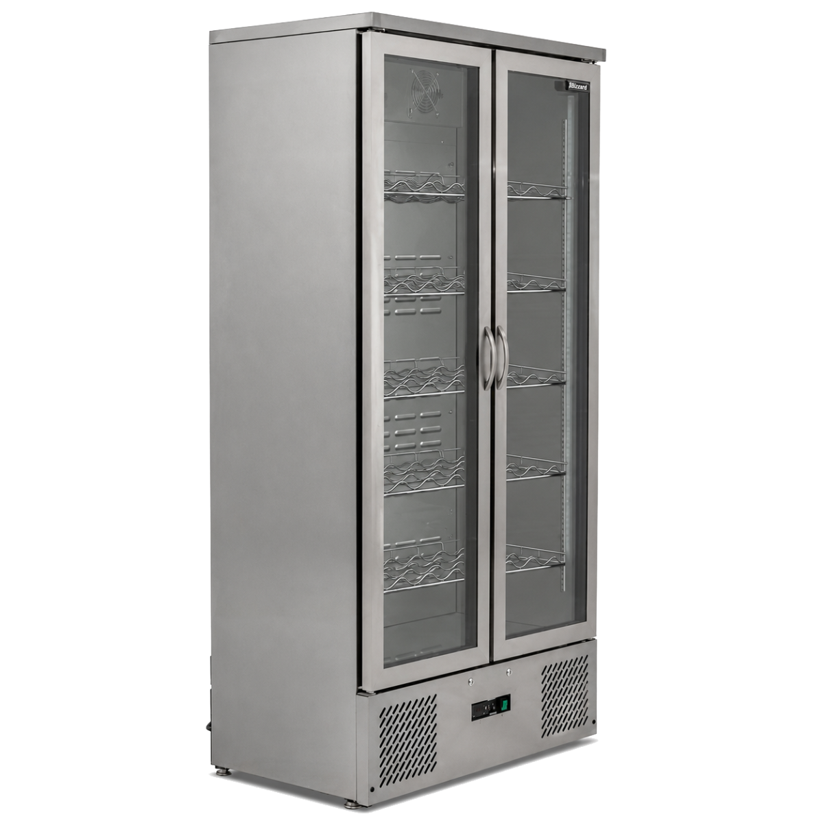 Upright Double Hinged Glass Door Bottle Cooler (Wine Shelves)