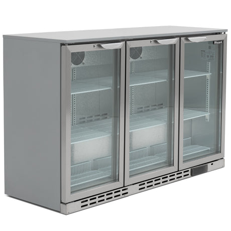 GRADED-00877-BAR3SS Triple Door SS Bar Bottle Cooler (338 Bottles)