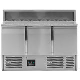 Graded 02237 Compact Triple Door Refrigerated Pizza Prep Counter