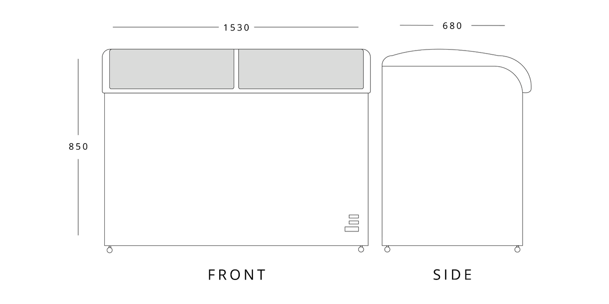 520 L Curved Glass Lid Freezer