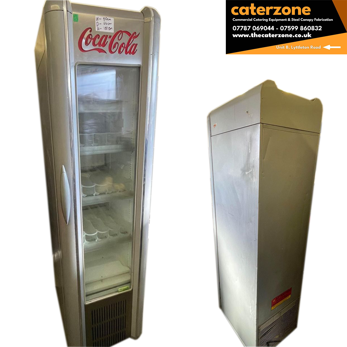 Single door drink fridge 50x66x188cm - Refurbished