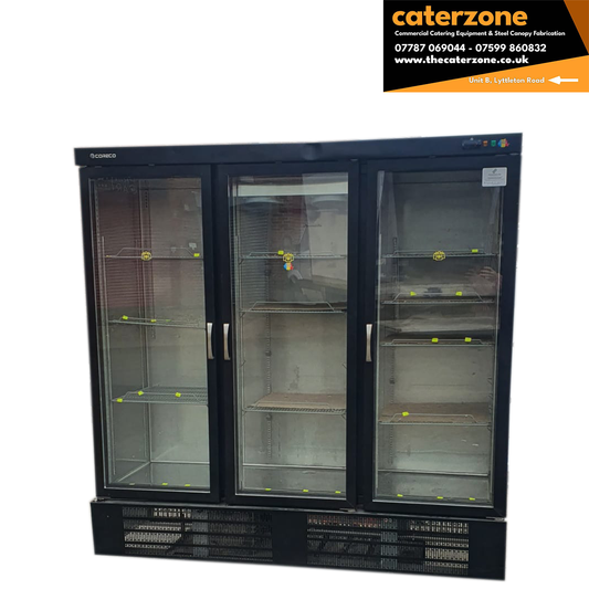 Glass 3 Door Bottle Fridge 205x68x202cm - Refurbished