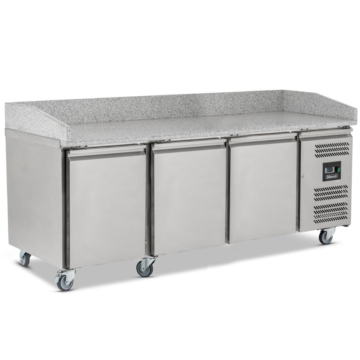 Triple Hinged Door Pizza Prep Counter With Granite Worktop
