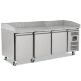 Triple Hinged Door Pizza Prep Counter With Granite Worktop