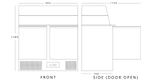 Double Hinged Door Refrigerated Prep Counter With Glass Canopy