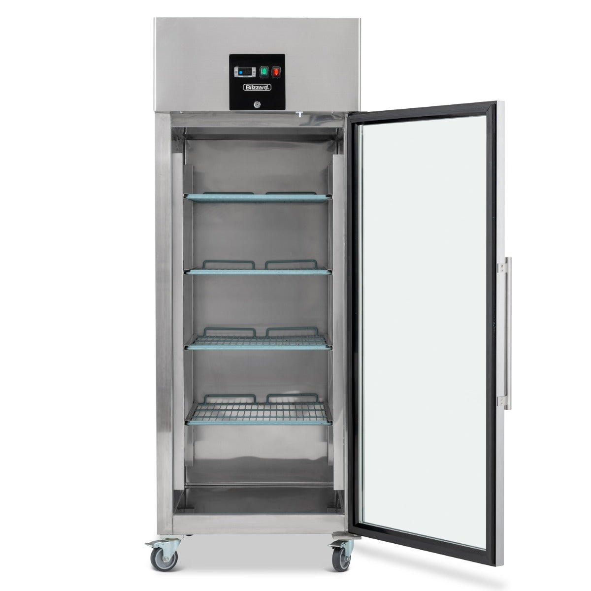 Upright Single Hinged Glass Door Gastronorm Freezer Refrigerator