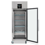 Upright Single Hinged Glass Door Gastronorm Freezer Refrigerator