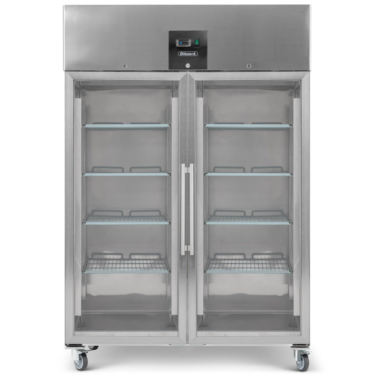 Upright Double Hinged Glass Door Gastronorm Freezer