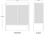1.3m Sliding Glass Door Multi Deck Display