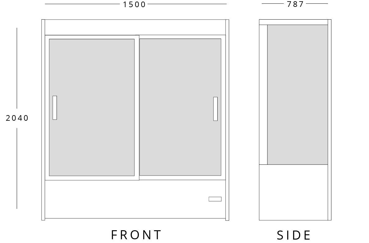 1.5m Sliding Glass Door Multi Deck Display