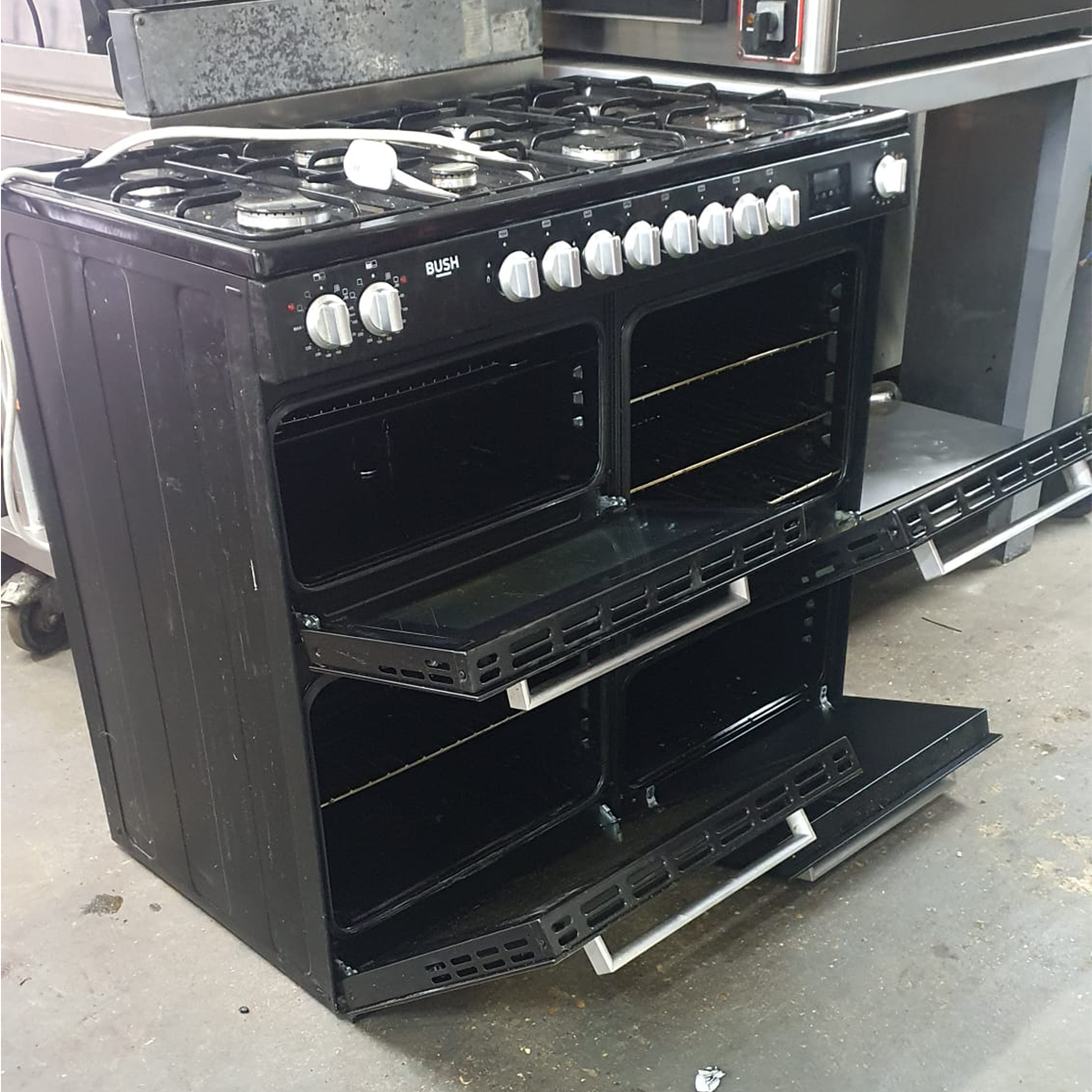 Bush 100cm 8 Burner Dual Fuel Range Cooker Stainless Steel Used