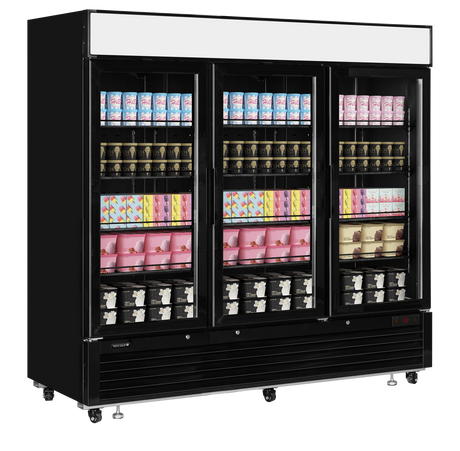 Tefcold Glass Door Display Freezer 1436L, 3-Door Glass, -25 to -14°C – LGF7500 Black – image 2