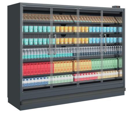 Tefcold Remote Multideck - Extended Height 4-Door Glass, -1 to +5°C – Trojan T26 FGD EHA – image 2