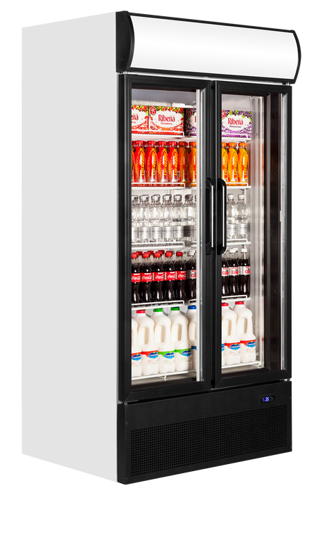 Tefcold Glass Door Merchandiser 524L, 2-Door Glass, +2 to +10°C – FSC1000H – image 2