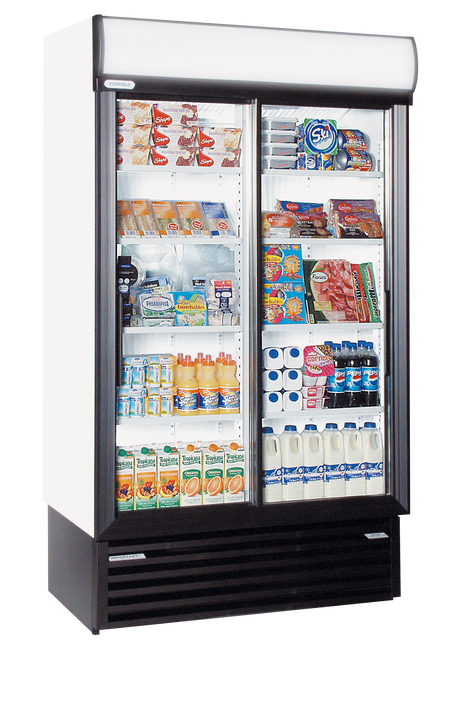 Tefcold Glass Door Merchandiser 890L, 2-Door Sliding Glass, +1 to +10°C – SD1140