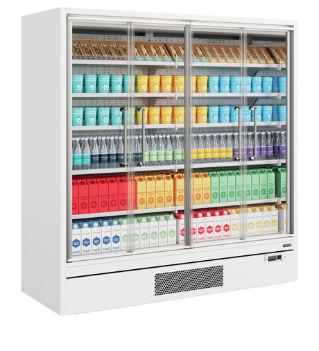 Tefcold Multideck with Doors 943L, 4-Door Glass, -1 to +5°C – Galaxy+ GP20FGD White – image 2